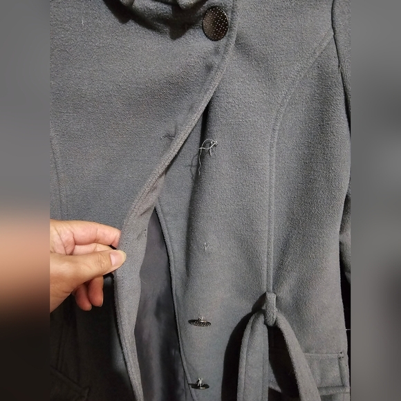 Silvian Heach Dolls Gray Girl's Coat Sz 12 - Picture 4 of 10